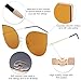 SOJOS Cat Eye Mirrored Flat Lenses Ultra Thin Light Metal Frame Women Sunglasses SJ1022 with Gold Frame/Gold Mirrored Lens