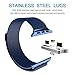 Apple Watch Band 38mm, Smooth Stainless Steel Strap Freely Fully Magnetic Closure Clasp Metal Strap Wrist Band Replacement Bracelet for IWatch Band Series 3 Series 2 Series 1(Blue)