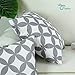 CaliTime Pack of 2 Soft Canvas Throw Pillow Covers Cases for Couch Sofa Home Decoration Modern Circles Rings Chain Geometric 18 X 18 Inches Medium Grey
