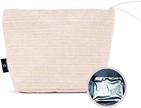 Insulated Reusable Eco Snack bag, Baby Food Pouch, Insulated Lunch Bag, Insulin Cooling Case, golf pouch, Waterproof, School, Work, Picnics, Travel, Men, Woman, Boy, Girl, Kid, Baby (Beige)
