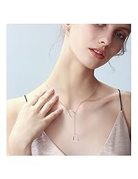 YFN collar Lariat con estribos de caballo dobles, de plata esterlina 925