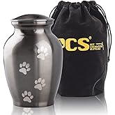 PCS Memorial Pet Cremation Urns for Dogs and Cats Ashes, Paws Engraved Pet Urn,Dog Keepsake Urns for Ashes-Small