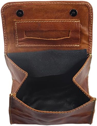 Premium Tobacco Pouch „Shaq v2“ | Genuine Buffalo Leather Brown | Rolling Cigarette Case with Leather Lining and Paper Holder