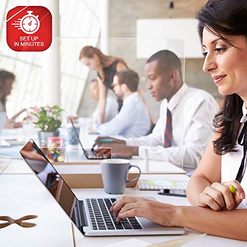 Countertop Desk Sneeze Guard Protective Partition, Plexiglass Shield Barrier for Coughing