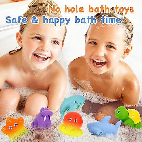 Mold Free Baby Bath Toys for Kids Ages 1-3,No Hole Ocean Animal