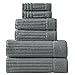 Classic Turkish Towels CTT - Luxury 6 Piece Towel Set, 100% Turkish Cotton, Absorbent & Comfy, 2 Bath Towels, 2 Hand Towels & 2 Washcloths | (Grey)