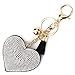 Elesa Miracle Girl Women Love Heart Tassel Keychain, Purse Bag Charm, Handbag Accessories, Car Key Chain (Black)