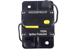 OUHL 100 Amp Circuit Breaker 12V- 48V DC Manual Reset Fuse for Trolling Motor Rv Marine Boat Vehicles System Protection Waterproof (100A)