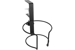 Toyvian Desk Clamp Coffee Cup Holder for Office Desk, Black Adjustable Table Drink Holder Organizer