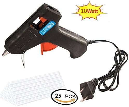 Hot Glue Gun, Mini Glue Gun with Stand & 25 Pcs Glue Sticks, Flexible Trigger, Craft’s Maker’s for DIY Small Craft and Quick Repairs, 10Watts – P4Products