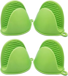 Mini Oven Gloves Silicone Heat Resistant Cooking Pinch Mitts for Kitchen Cooking & Baking, 2 Pairs