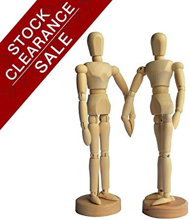 Heritage Arts Drawing art figure mannequin manikin wooden model for sketching charcoal Kids children posable educational toys Home Office Desk Decoration 8''Couple set