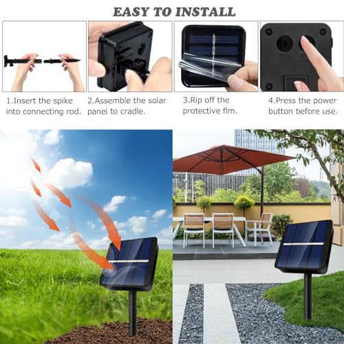 A.bigwhale Outdoor Solar String Lights, 40 LED Solar Lights Outdoor Garden, 8 Modes Waterproof Solar String Lights Decoration for Patio, Christmas, Parties, Balcony, Wedding