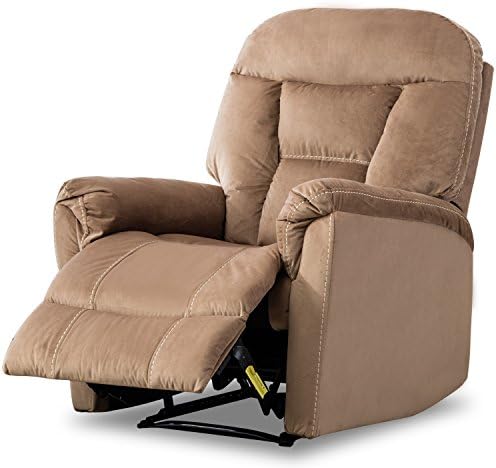 BONZY Manual Recliner Chair Modern Living Room Furniture Durable Fram, Mocha