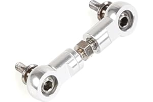 FLMLF CNC Metal Pull Rod Steering Servo Arm Fit for 1/5 HPI ROFUN BAHA King Motor ROVAN Baja 5B 5T 5SC Rc Car Parts (Silver)