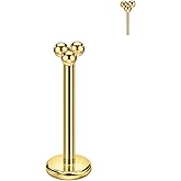 FANSING Trinity Ball Nose Rings for Women Men Surgical Steel Cartilage Earring Stud Threadless Labret Stud for Helix Rook Conch Tragus Earlobe Piercings