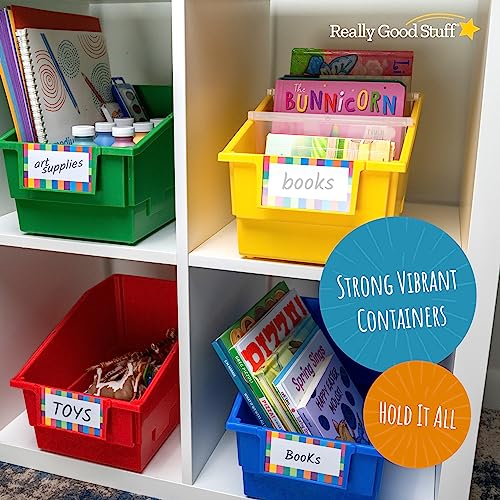 Really Good Stuff Chapter Book Library Bins with Dividers, 8¾" x 13½" x ...