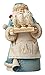 Foundations Santa with Christmas Trees Stone Resin Figurine, 7.75”