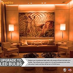 Sunlite 40472 LED A19 Colored Light Bulb, 3 Watts