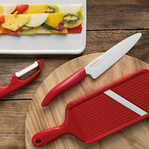 Fatiador Regulável com Lâmina de Cerâmica Kyocera Vermelho 28,5CM