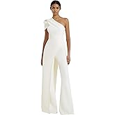 GlmrCkic Jumpsuits Elegant One Shoulder Floor Length Sleeveless Classic Formal Evening Dress Prom Party Dress MAG007