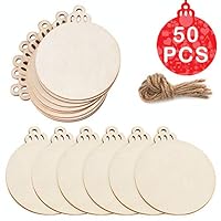 Aytai 50Pcs Natural Wood Slices 3.5", DIY Wooden Unfinished Wood Circles for Home Decorations, Christmas Hanging Decorations