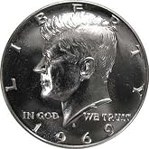 1969 S SILVER Gem Proof Kennedy Half Dollar US Coin