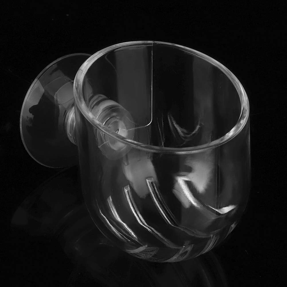 Aquarium Red Worm Fish Feeder Transparent Suction Cup Fish Tank Feeding Cup Food Container for Feeding Shrimp Fish(Acrylic Crack Cup)