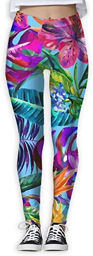 Island Style Floral Summer Beach Surf With Tropical Leaf Womens Yoga Pants Fitness Power Flex Leggings Digital Printed