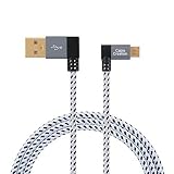 CableCreation 6.5 FT Angle USB 2.0 Charge Cable, Dual Angle USB to Micro USB Data Charge Cable, Compatible Fire Stick, Chromecast, Power Pack, Samsung Galaxy Tab, Aluminium Case, 2M, Space Gray