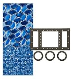 Smartline 15-Foot Round Waves of Poseidon Liner | Overlap Style | 48-to-52-Inch Wall Height | 25 Gauge | Universal Gasket Included | Designed for Steel Sided Above-Ground Swimming Pools