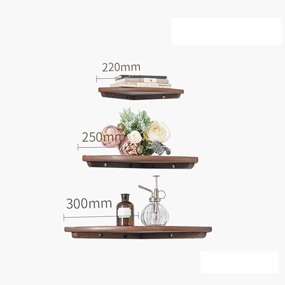 LXCS Sólido Madera Estante de la Esquina, Pared con Forma de Abanico