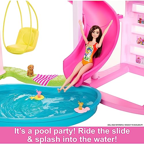 Barbie Dreamhouse 2023, Pool Party Doll House with 75+ Pieces and 3