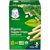 Gerber Organic Veggie Crisps, Green, 5 Count (Pack of 2)