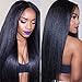 Human Hair Lace Front Wig Brazilian Remy Light Yaki Straight Hair Wigs with Baby Hair For African Americans 130% Density