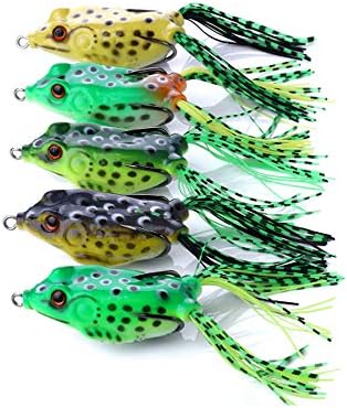 ActiveCraft Bass Frog Lure Pack - Topwater Weedless Casting Fishing Frog Poppers