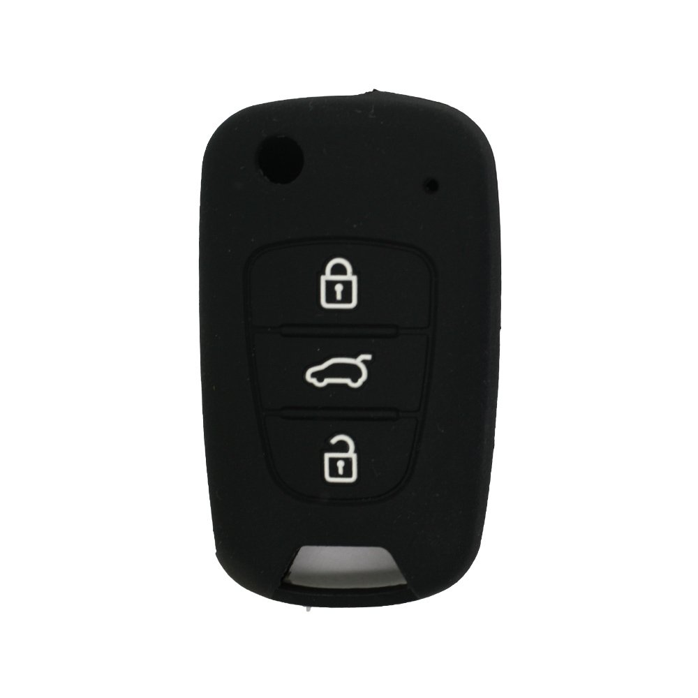BROVACS Silicone Cover Protector Case Holder Skin Jacket Compatible with HYUNDAI KIA 3 Button Flip Remote Key Fob CV2152 Black