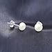 JewelryPalace 925 Sterling Silver Freshwater Cultured 8-9mm White Pearl Stud Earrings