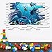Fange DIY Removable 3D Underwater World Dolphin Art Mural Vinyl Waterproof Wall Stickers Living Room Decor Bedroom Decal Sticker Wallpaper 39.3''x27.5''