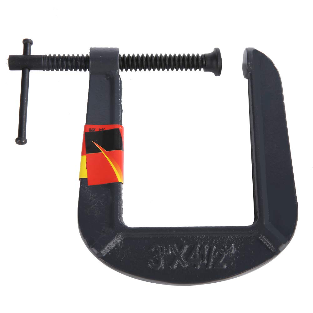 Dioche C Clamp, Deep Throat G Clamp, Heavy Duty G Type Woodworking C Clamp DIY Carpentry Clamping Device(70,110mm) — image 1