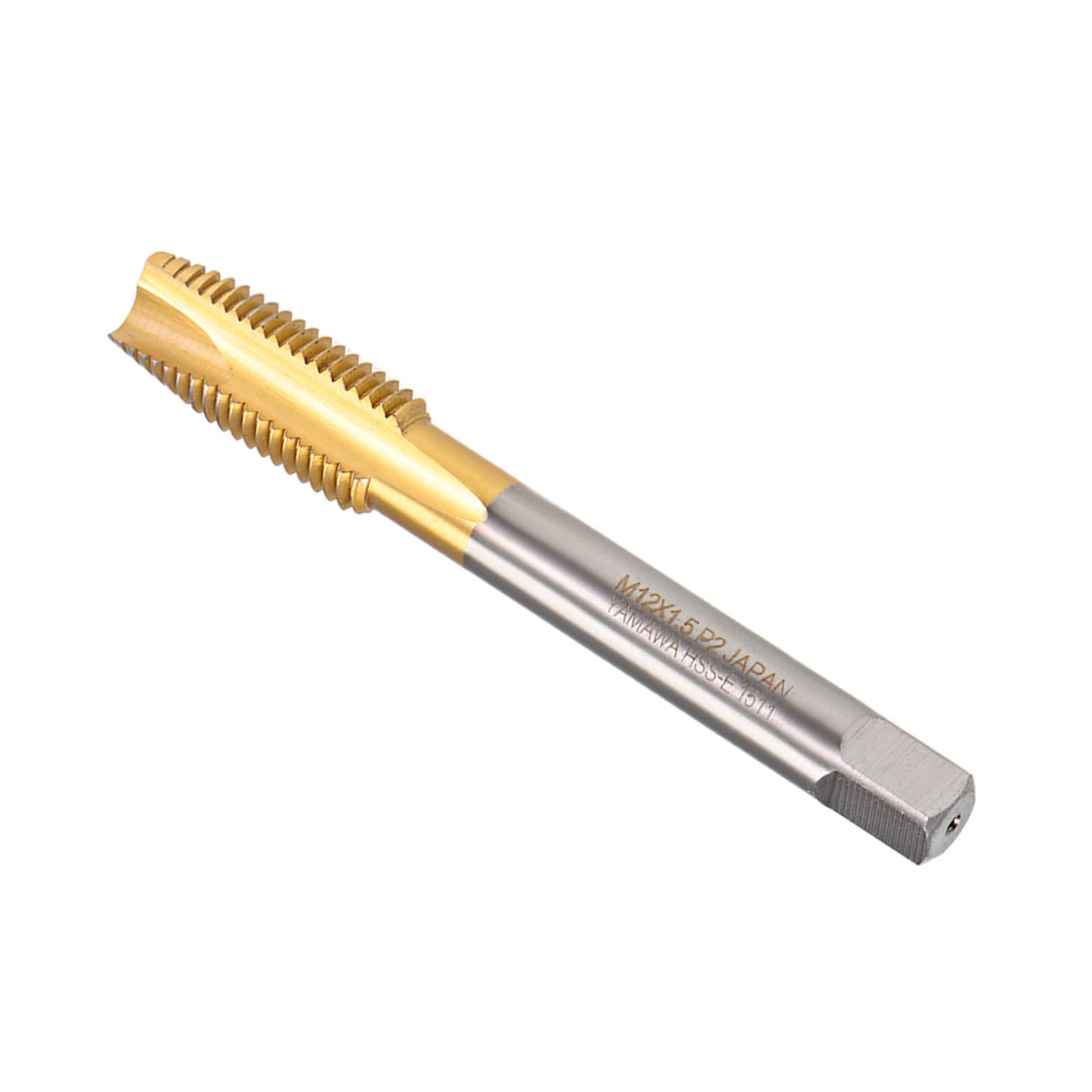 CoCud Spiral Point Taps, Metric M12 x 1.5 Thread, Titanium Coated High Speed Steel 6542 Screw Milling Threading Tap - (Applications: for Tapping Drilling Machine), 1-Piece — image 1