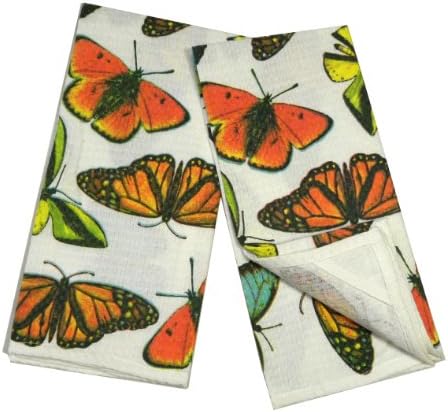 India Overseas Traders Butterflies Dish Towels, set of 2