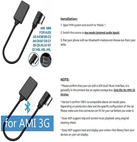 Amazon Com Audi Bluetooth Adapter Mmi Audio Music Interface Bluetooth 5 0 Adapter For Audi Mmi 3g System Only Compatible With Golf Jetta Passat Vw For Iphone Android Phone Only Audi Mmi 3g System Can