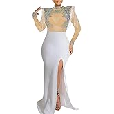 Women Long Sleeve Birthday Dresses Sexy hot Diamond Process Sexy Dress Party Club Night Dress…
