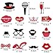 KissDate 2 Packs Valentine's Day Photo Booth Props, One 27 Pcs Glitter Props and 32 Pcs Weeding Props, Tiara Angel Hearts Mustaches Perfect for Party Decorations Birthday Graduation