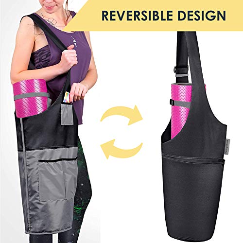 TheYogaBreak-Yoga-Mat-Bag-Carrier-for-Women-and-Men-Adjustable-Strap-4-Pockets-Socks-Bundle-Good-for-Fitness-Gym-Great-as-a-Gift
