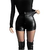 Women's Gothic Shorts Punk Dance Sexy Black Irregular Short Pants High Waist Slim Bodycon Bandage Shorts