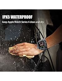 Funda de reloj de Apple de la serie 4 de Realproof, de 40 mm con correa de silicona suave y protector de pantalla incorporado, estuche protector iwatch Estuche de Apple a prueba de caídas delgado y resistente a los golpes para hombres, mujeres y negros