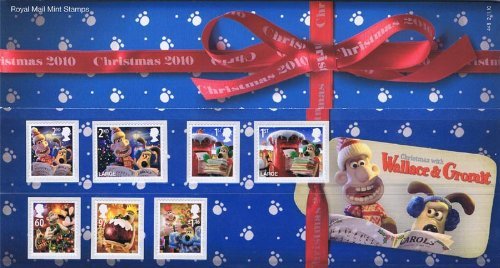 2010 Christmas with Wallace and Gromit Stamps in Presentation Pack
