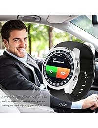 Reloj Inteligente Agkey Pantalla Táctil Bluetooth Reloj Inteligente Reloj de Pulsera Inteligente Teléfono Reloj Fitness Tracker SIM SD Tarjeta Ranura Cámara Podómetro Compatible con iPhone iOS Samsung LG Android para Mujeres Niños